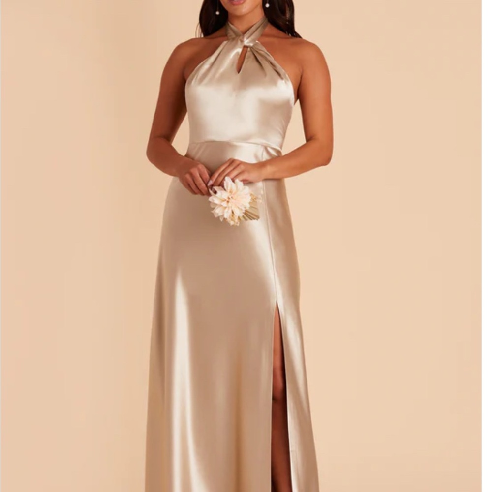 Birdy gray champagne gold dress